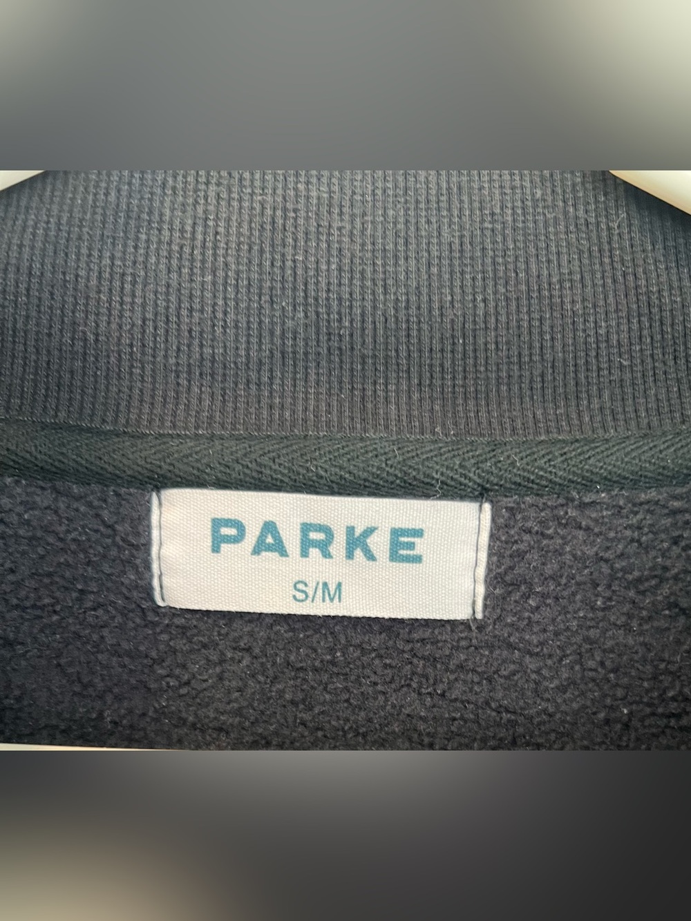 Parke Varsity Mockneck Black Sweatshirt Size S/M - Picture 3 of 7